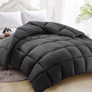 Comforter Queen Gray All Season Down Alternative, Cooling Quilted Duvet Insert