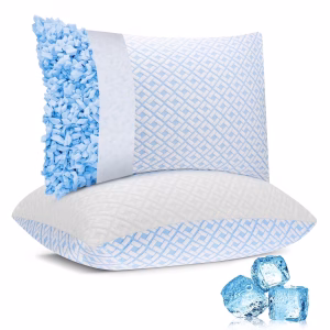 SORMAG Cooling Bed Pillows for Sleeping Shredded Memory Foam Pillows Queen Size Set of 2 Pack